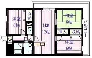 フローラルコート【3階】の間取り
