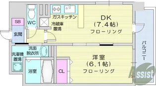 レジディア仙台原ノ町【7階】の間取り