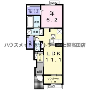 スタシオン・デュ・ボヌール【1階】の間取り