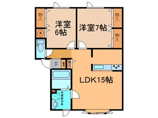 ユトリロ鳳乃舞B棟【2階】の間取り
