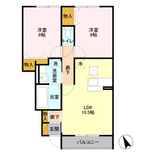 D-ROOM サンホープ倉 B102【1階】の間取り