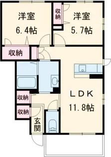 フロントマーレA【1階】の間取り