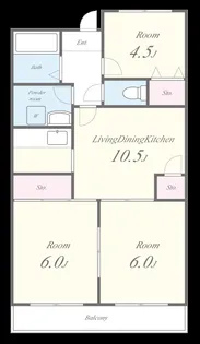 守口市第3三友マンション【3階】の間取り