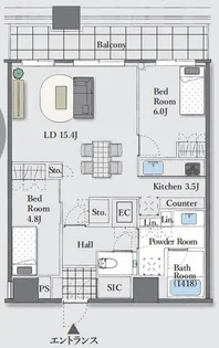 勝どきザ・タワー【44階】の間取り