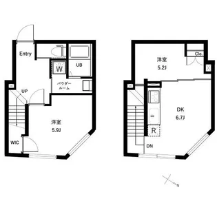 東京都渋谷区代々木2【マンション】の間取り