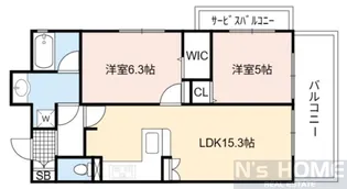 エステムコート京橋セレブIポーラスター【5階】の間取り