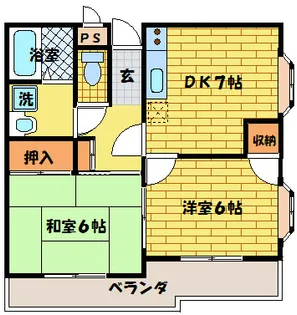 エーデルブルーメシバタ【1階】の間取り