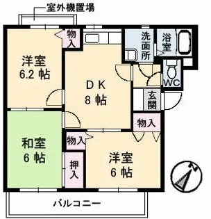 カプリス戸坂中町【3階】の間取り