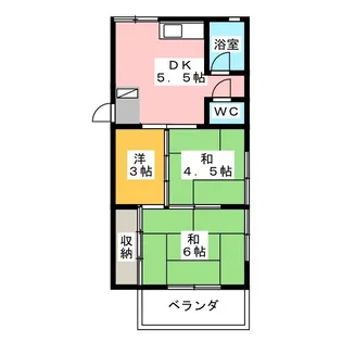 第二下田ハイツ【2階】の間取り