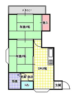 コーポヤマキ20【1階】の間取り