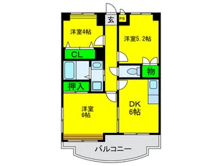 グレース津久野I【2階】の間取り
