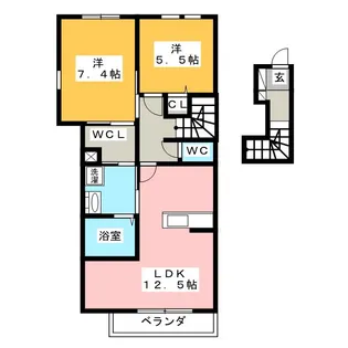 サニーガーデン西林田【2階】の間取り