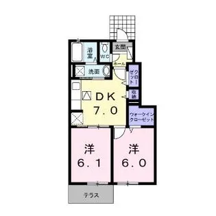 エアリーヒルズI・II【1階】の間取り