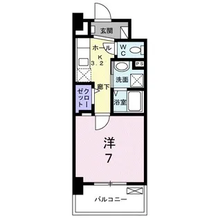 メルベージュ岸【7階】の間取り
