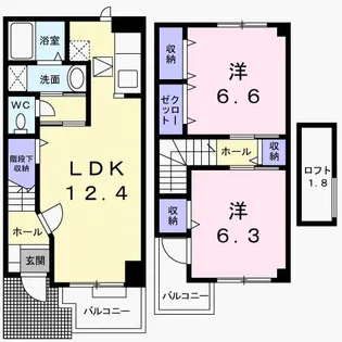 ポピュレ-ル I【1階】の間取り