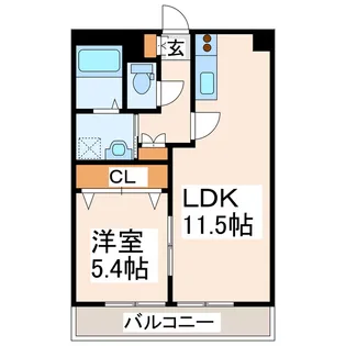 LS西松江城マンション【2階】の間取り