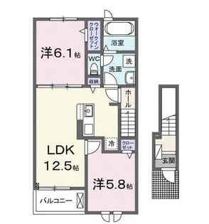カフア テラス【2階】の間取り