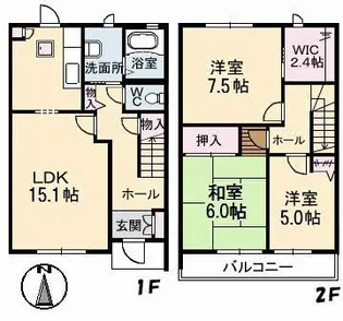 グランバリエ津島南【1階】の間取り