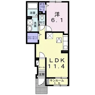 フローリッシュI【1階】の間取り