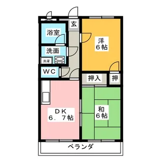 コーポリバー【1階】の間取り