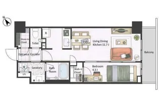 市谷台町坂フロント【3階】の間取り