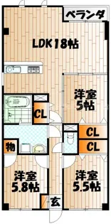 LEON篠崎【1階】の間取り