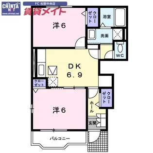 ベルシュプール C棟【1階】の間取り