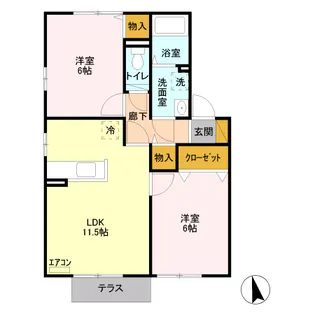 コートレザンC【1階】の間取り