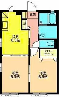 ユウ ディアス ナカA【1階】の間取り