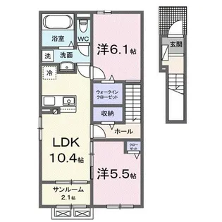 ベル パトリ B【2階】の間取り