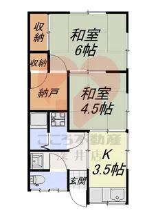 萬野アパート【1階】の間取り