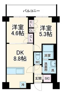 ディームス横濱神之木台【3階】の間取り