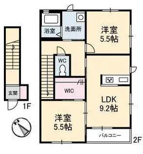 ヴィラージュ C棟【2階】の間取り