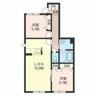 アフィシオン【1階】の間取り