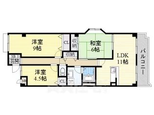 シェリール河崎2【4階】の間取り