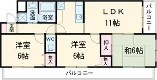 グランポワールII【1階】の間取り