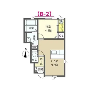 クレール八幡 B棟【1階】の間取り
