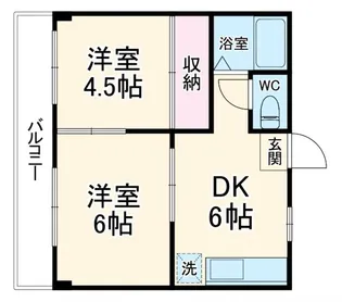 ハピネス南大野【2階】の間取り