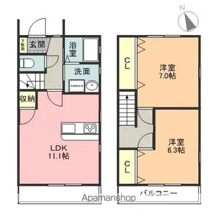 ハイツひまわりII【1階】の間取り