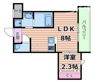 リアコート千里丘II NORTH【1階】の間取り