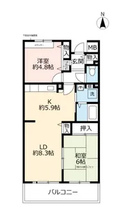 URアルビス五月ヶ丘【3階】の間取り