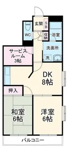 レジデンス参番館【3階】の間取り