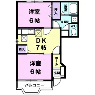 ドミールウエスト【1階】の間取り