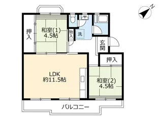 UR泉南尾崎【3階】の間取り