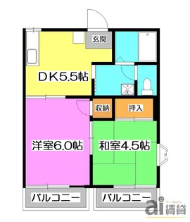 サニーフラッツC棟【1階】の間取り