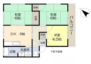 岩田コーポ 2号棟【2階】の間取り