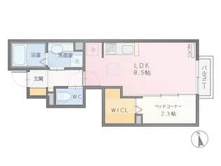 グレースフィーノ乾徳【1階】の間取り
