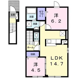 ボナチーアII【2階】の間取り