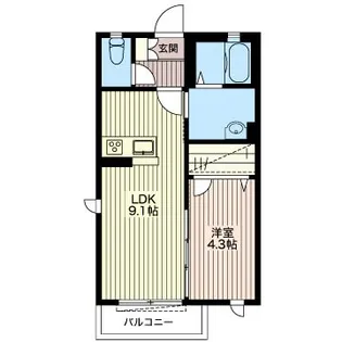 ウイング西城南 B棟【2階】の間取り