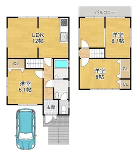 大阪府枚方市長尾元町7【一戸建】の間取り